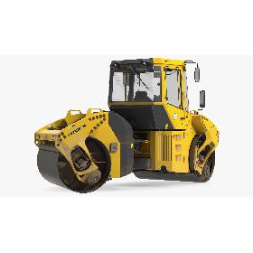 Bomag BW 205 AD4 Tandem Roller Dusty Rigged 3D model